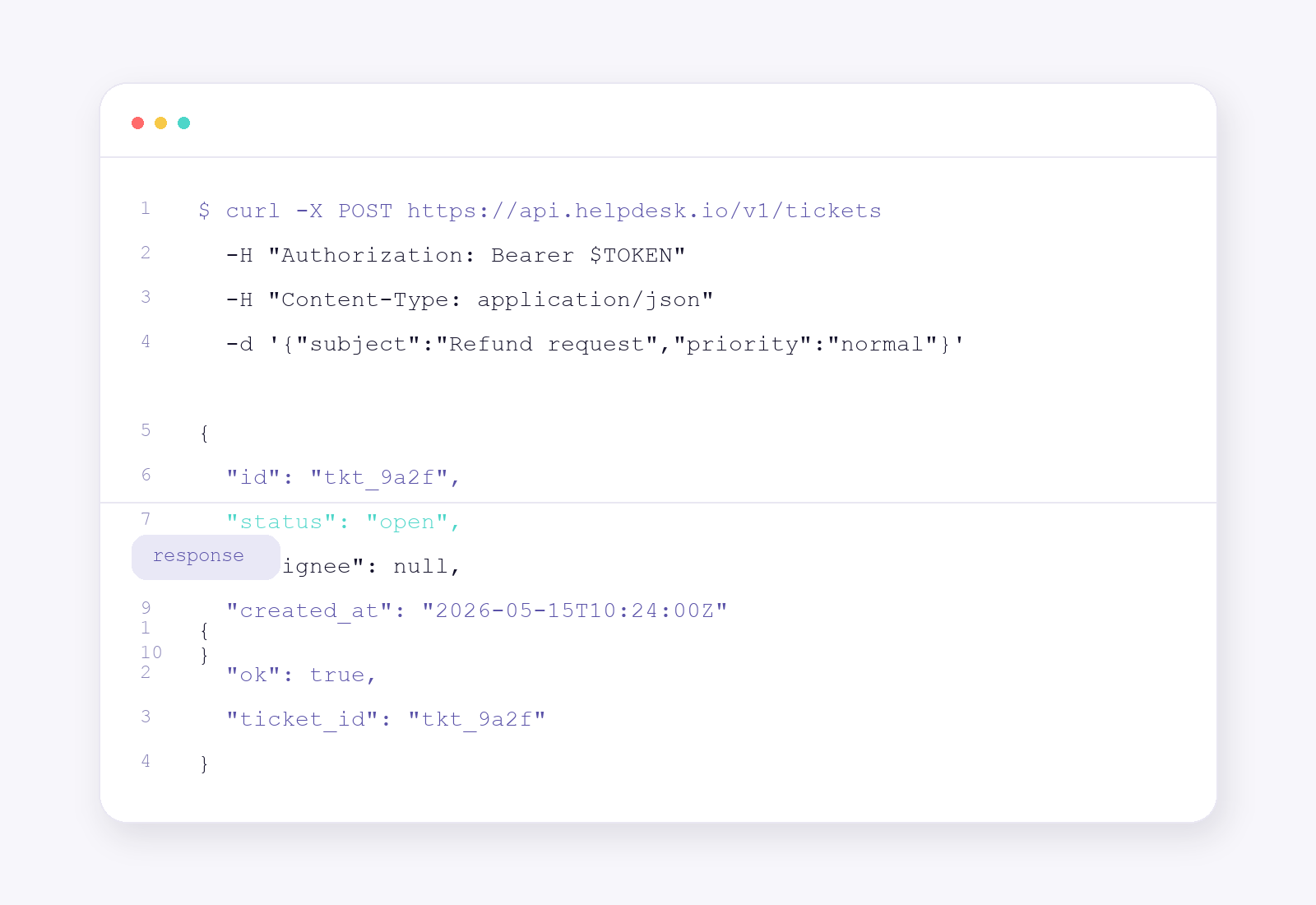 HelpDeskio API code sample