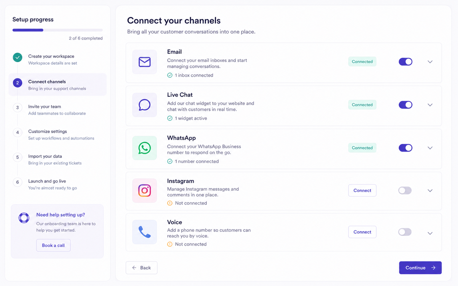 Connect every channel screen